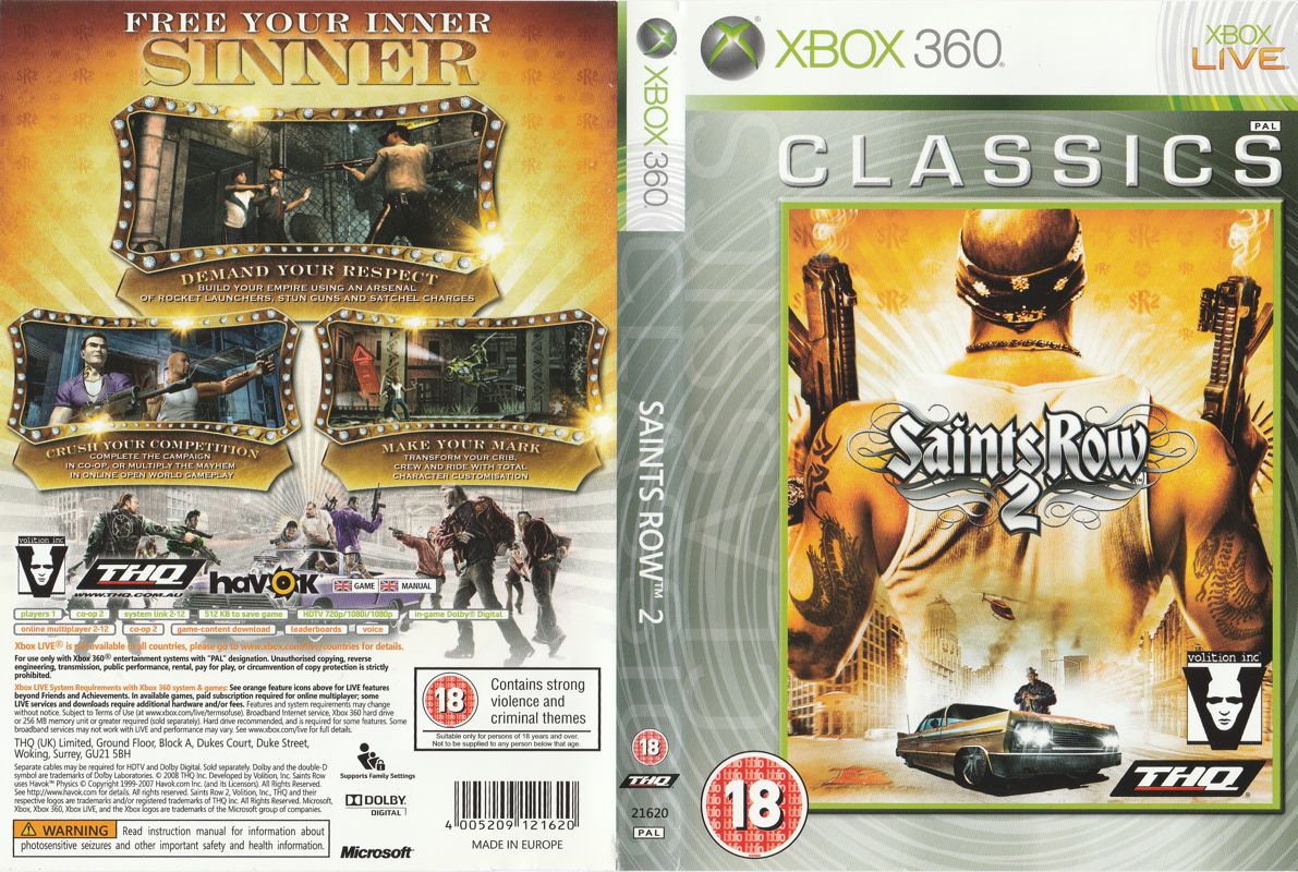 Saints Row & Saints Row 2 Double Pack box art for Xbox 360